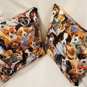 Dog/Puppy Covered Pillows- Set of 2